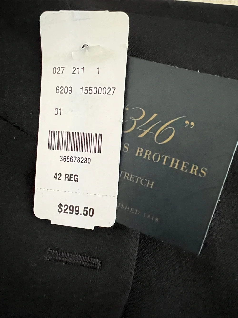 Brooks Brothers Black Sport Coat with Dark Brown Lining